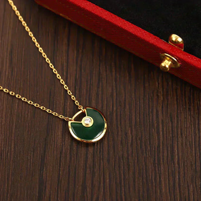 [Love's Uplift]AMULETTE GOLD MALACHITE NECKLACE