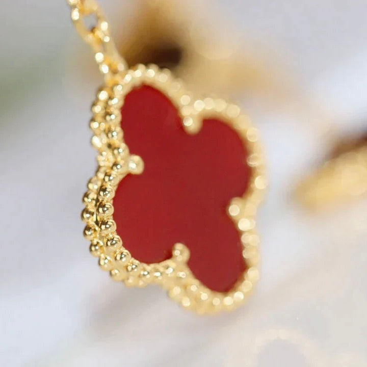 [Love's Uplift]CLOVER  2 MOTIF  TIGER EYE CARNELIAN EARRINGS