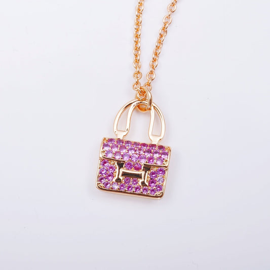 [Love's Uplift]CONSTANCE PEDANT PURPLE DIAMOND NECKLACE