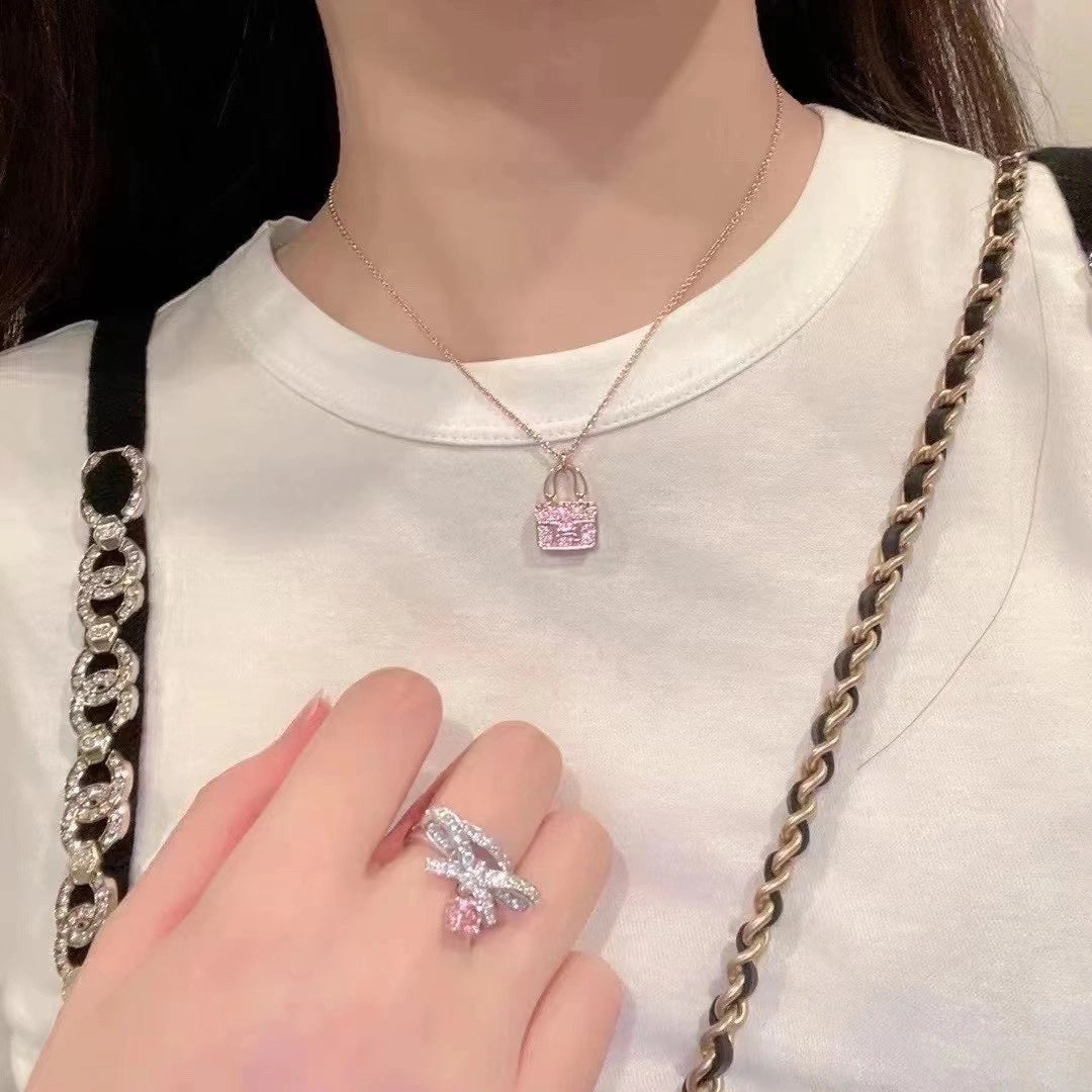 [Love's Uplift]CONSTANCE PEDANT PURPLE DIAMOND NECKLACE