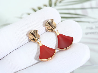 [Love's Uplift]DREAM Carnelian PINK GOLD EARRINGS