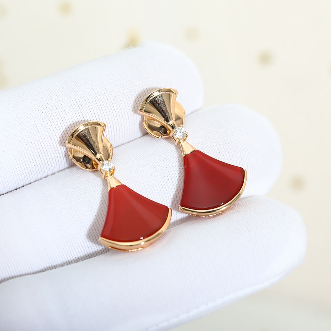 [Love's Uplift]DREAM Carnelian PINK GOLD EARRINGS