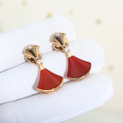 [Love's Uplift]DREAM Carnelian PINK GOLD EARRINGS