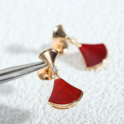 [Love's Uplift]DREAM Carnelian PINK GOLD EARRINGS