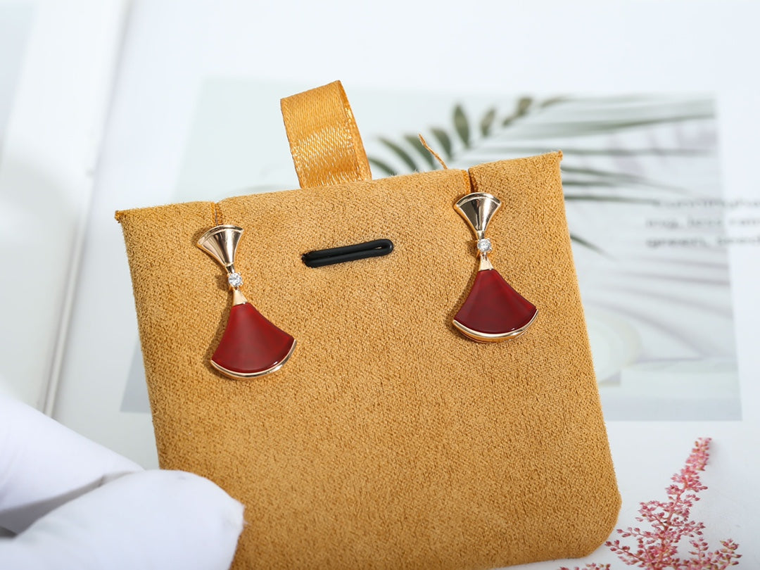 [Love's Uplift]DREAM Carnelian PINK GOLD EARRINGS