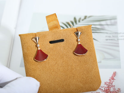 [Love's Uplift]DREAM Carnelian PINK GOLD EARRINGS