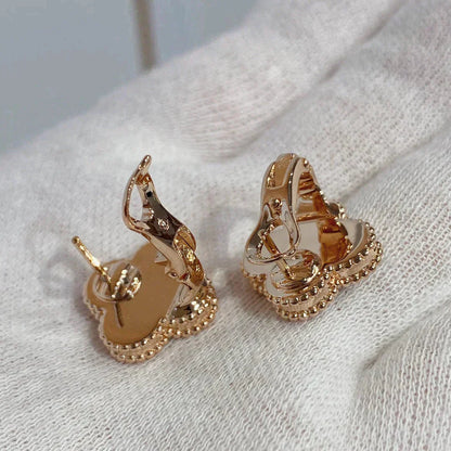 [Love's Uplift]CLOVER MEDIUM 1 MOTIFS CARNELIAN  DIAMOND earrings