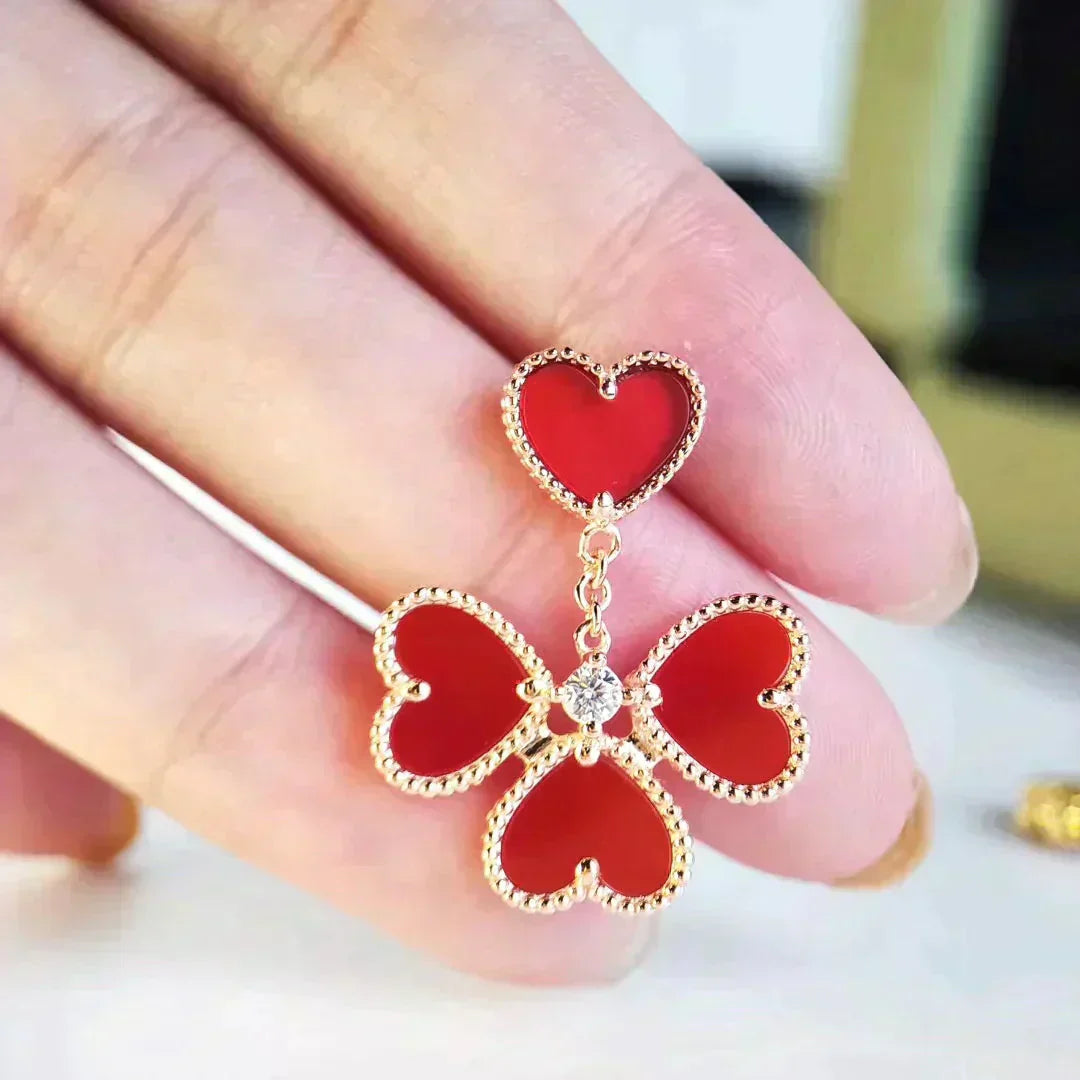 [Love's Uplift]SWEET CLOVER CARNELIAN EARRINGS