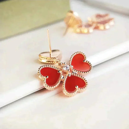 [Love's Uplift]SWEET CLOVER CARNELIAN EARRINGS