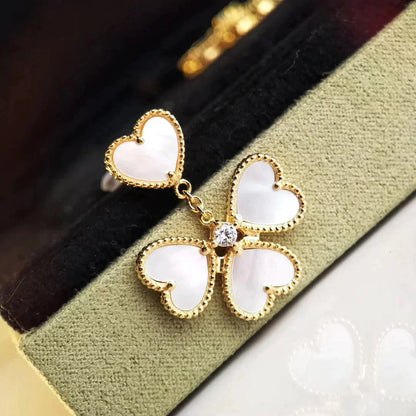 [Love's Uplift]CLOVER SWEET WHITE MOP EARRINGS