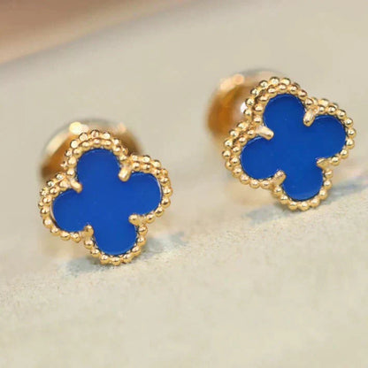 [Love's Uplift]CLOVER MINI 9.5MM TURQUOISE EARRINGS