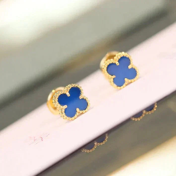 [Love's Uplift]CLOVER MINI 9.5MM TURQUOISE EARRINGS