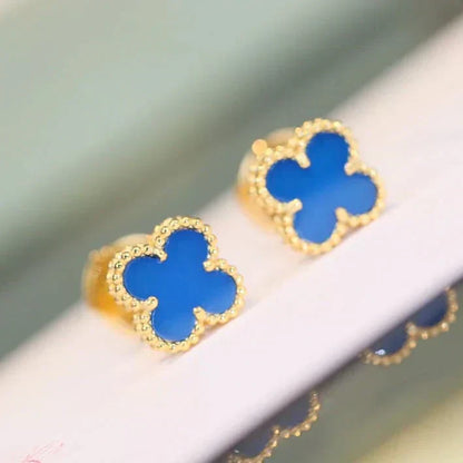 [Love's Uplift]CLOVER MINI 9.5MM TURQUOISE EARRINGS