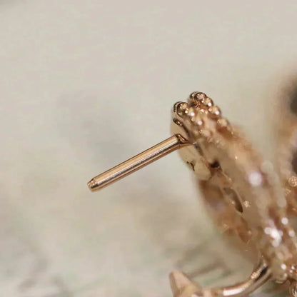 [Love's Uplift]CLOVER MEDIUM 1 MOTIFS FUll DIAMOND EARRINGS