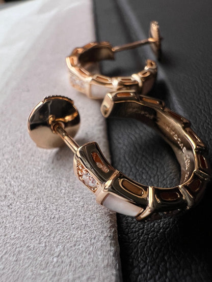 [Love's Uplift]SERPENTI MOP PINK GOLD EARRINGS