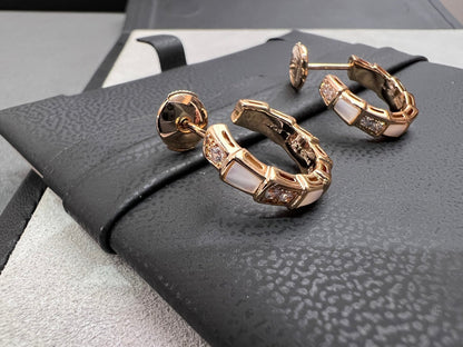 [Love's Uplift]SERPENTI MOP PINK GOLD EARRINGS