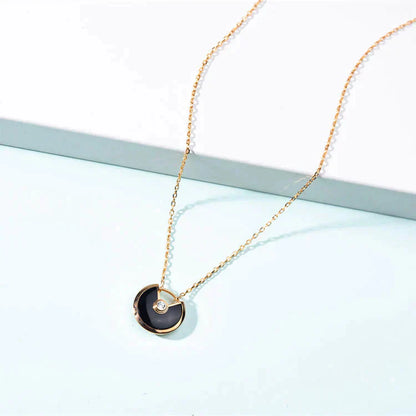 [Love's Uplift]AMULETTE GOLD CARNELIAN ONYX NECKLACE