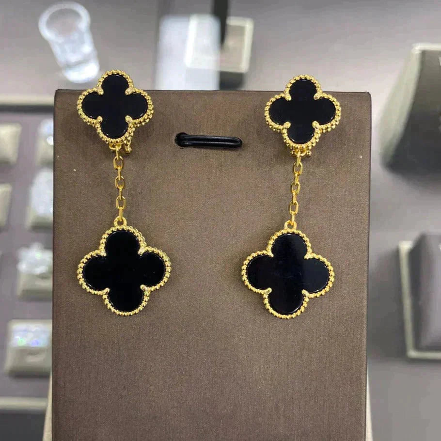 [Love's Uplift]CLOVER 2 MOTIFS  EARRINGS (MULTIPLE CHOICESC