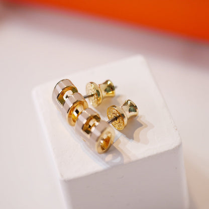 [Love's Uplift]MINI POP H GOLD EARRINGS GREY