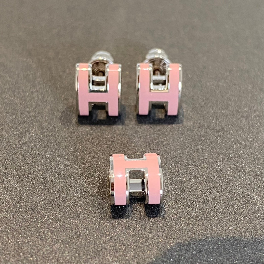 [Love's Uplift]MINI POP H SILVER EARRINGS PINK