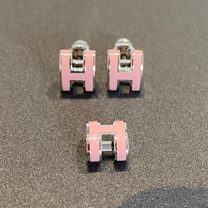 [Love's Uplift]MINI POP H SILVER EARRINGS PINK