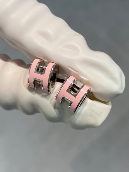 [Love's Uplift]MINI POP H SILVER EARRINGS PINK