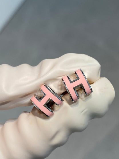 [Love's Uplift]MINI POP H SILVER EARRINGS PINK