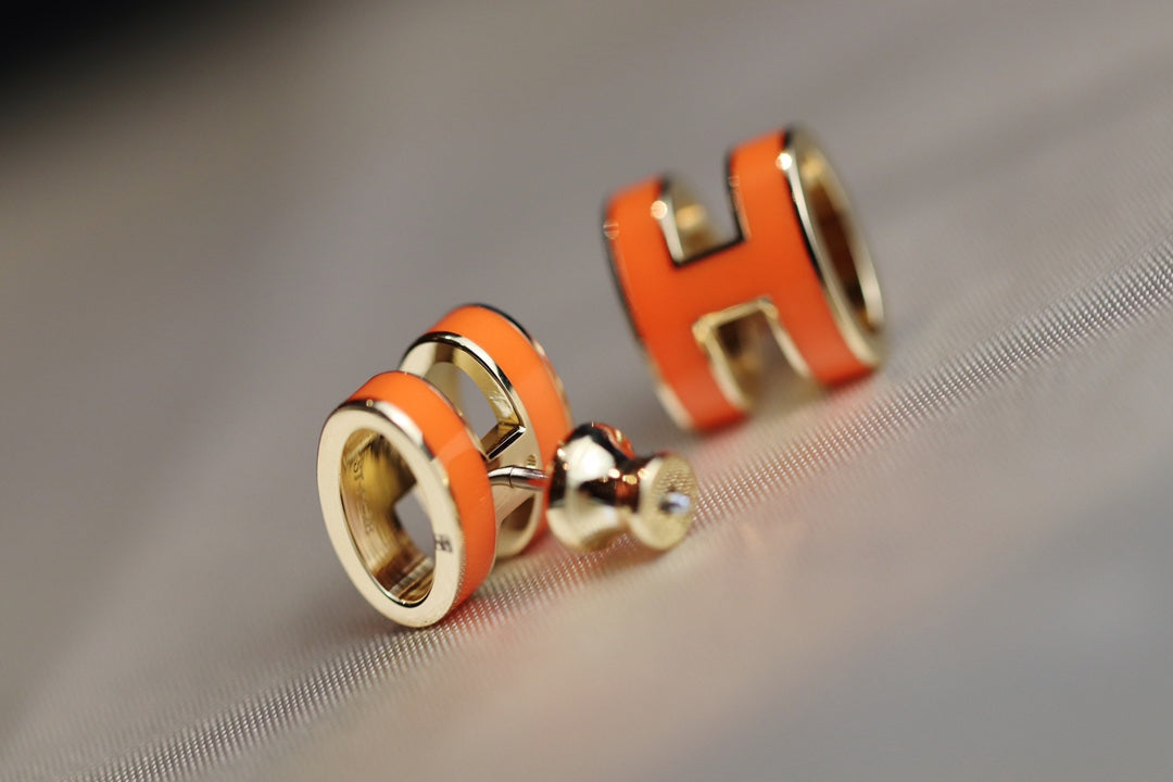 [Love's Uplift]MINI POP H EARRINGS ORANGE