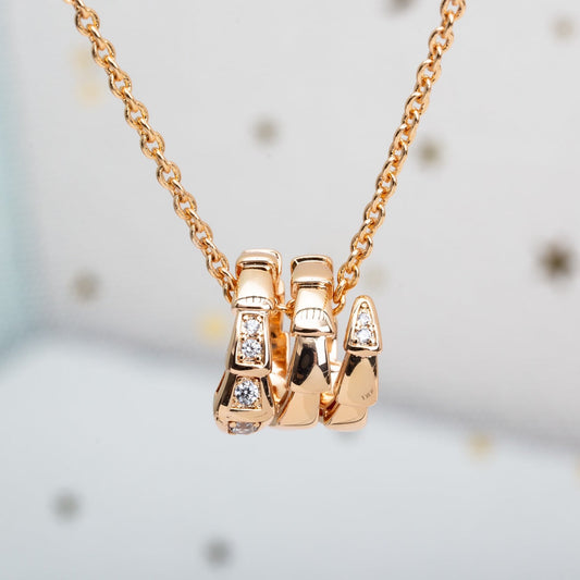 [Love's Uplift]SERPENTI PINK GOLD NECKLACE DIAMOND
