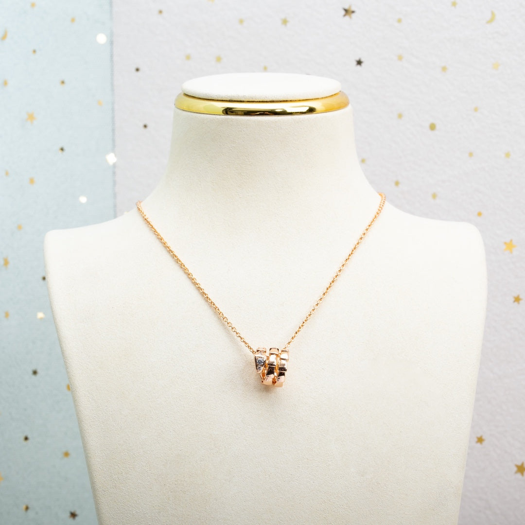 [Love's Uplift]SERPENTI PINK GOLD NECKLACE DIAMOND