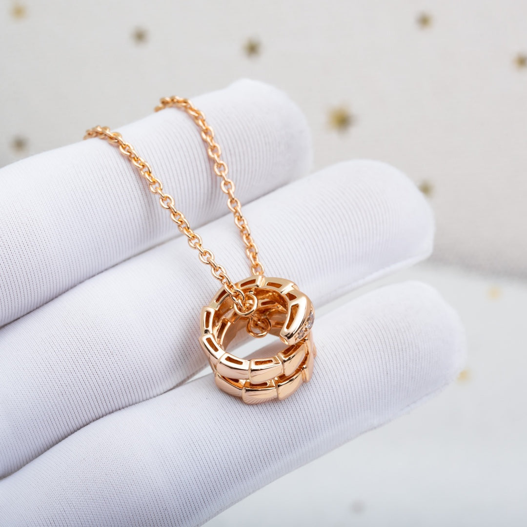 [Love's Uplift]SERPENTI PINK GOLD NECKLACE DIAMOND