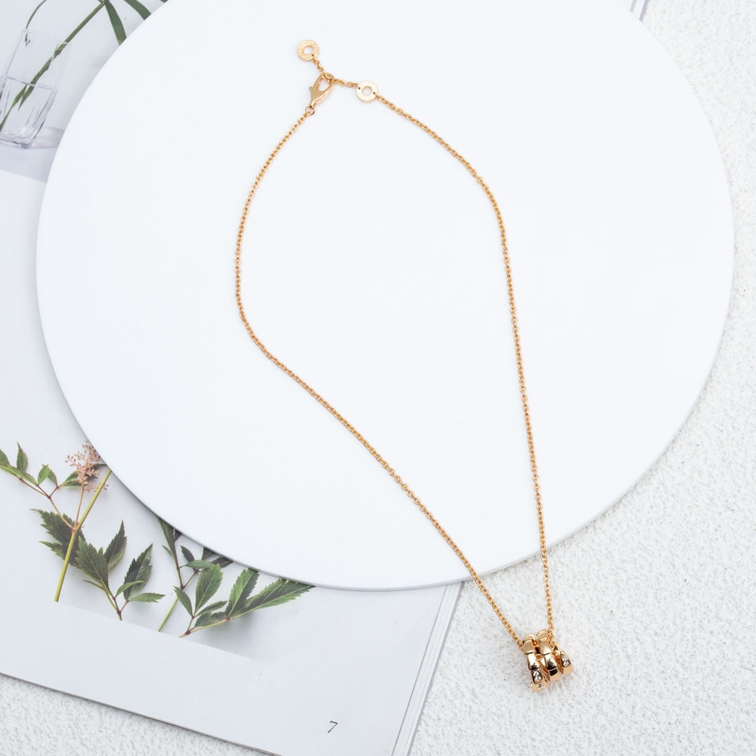 [Love's Uplift]SERPENTI PINK GOLD NECKLACE DIAMOND