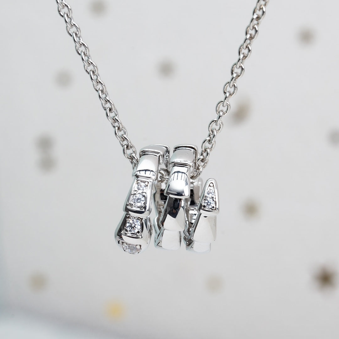 [Love's Uplift]SERPENTI SILVER NECKLACE DIAMOND