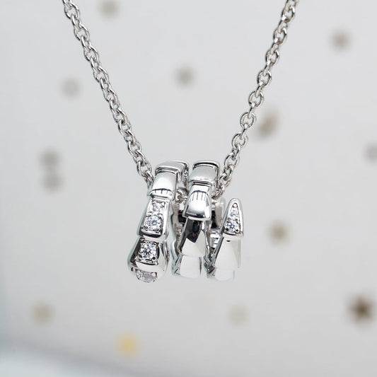 [Love's Uplift]SERPENTI SILVER NECKLACE DIAMOND