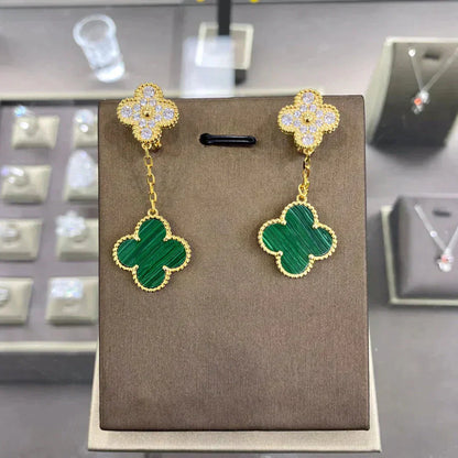 [Love's Uplift]CLOVER  2 MOTIFS  DIAMOND  EARRINGS (MULTIPLE CHOICESç´