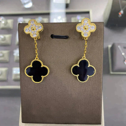 [Love's Uplift]CLOVER  2 MOTIFS  DIAMOND  EARRINGS (MULTIPLE CHOICESç´