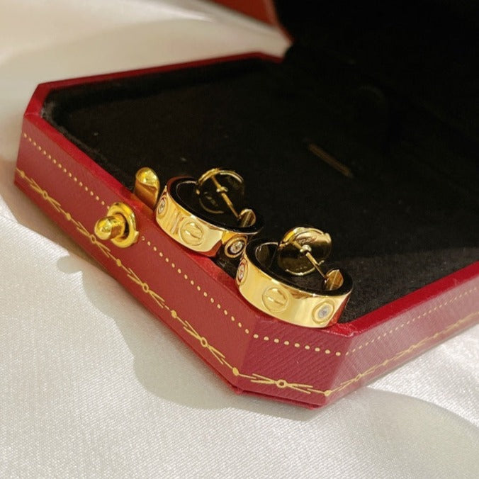 [Love's Uplift]LOVE EARRINGS 5.7MM 2 DIAMONDS