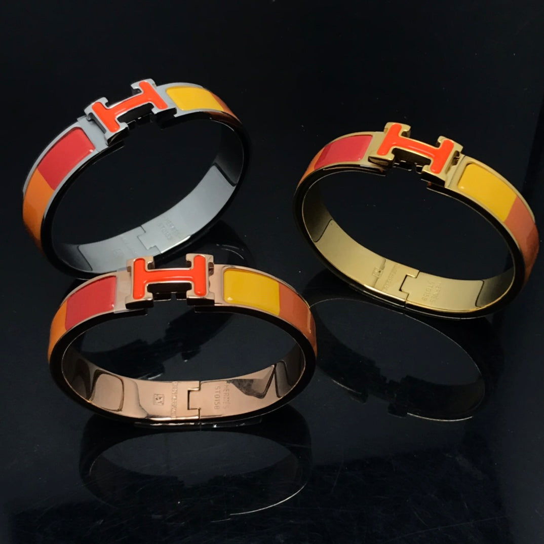 [Love's Uplift]H BRACELET ORANGE RAINBOW CERAMIC