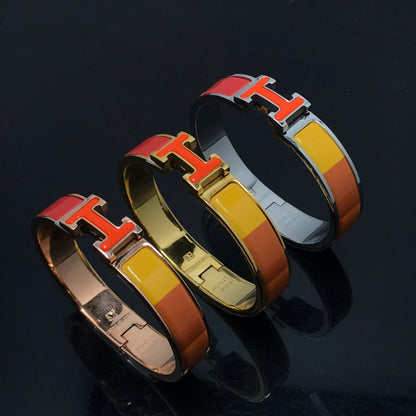 [Love's Uplift]H BRACELET ORANGE RAINBOW CERAMIC