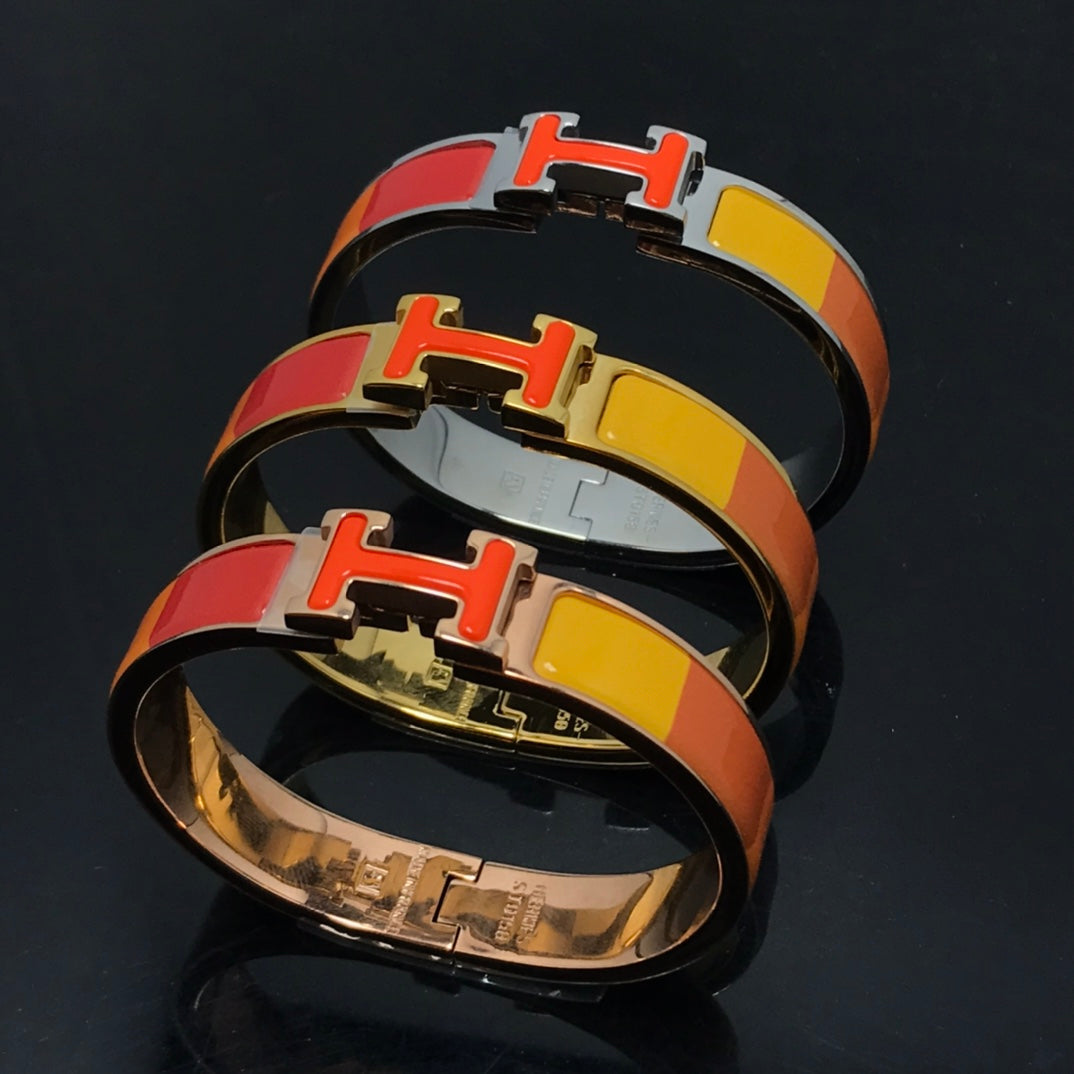 [Love's Uplift]H BRACELET ORANGE RAINBOW CERAMIC
