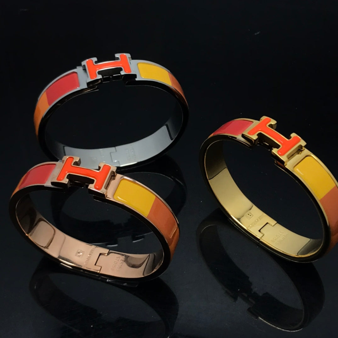 [Love's Uplift]H BRACELET ORANGE RAINBOW CERAMIC