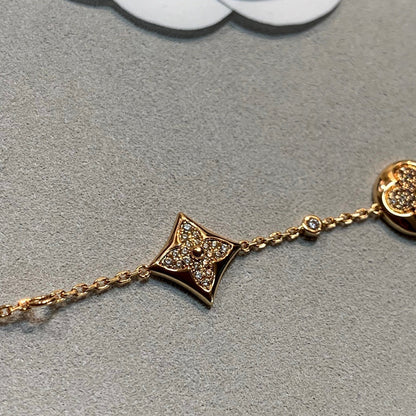 [Love's Uplift]STAR AND SUN 4 MOTIFS GOLD DIAMONDS BRACELET