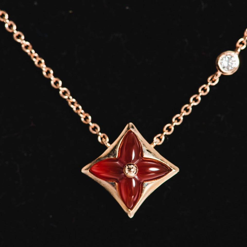 [Love's Uplift]STAR NECKLACE PINK GOLD 1 DIAMOND