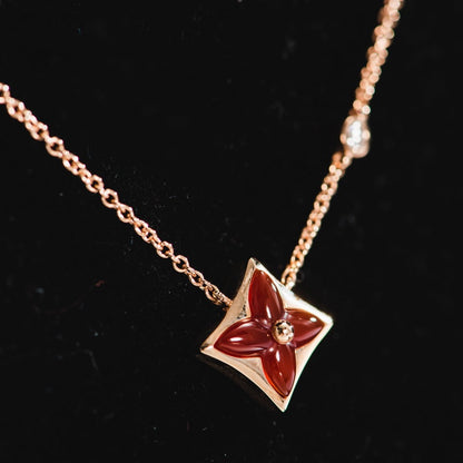 [Love's Uplift]STAR NECKLACE PINK GOLD 1 DIAMOND