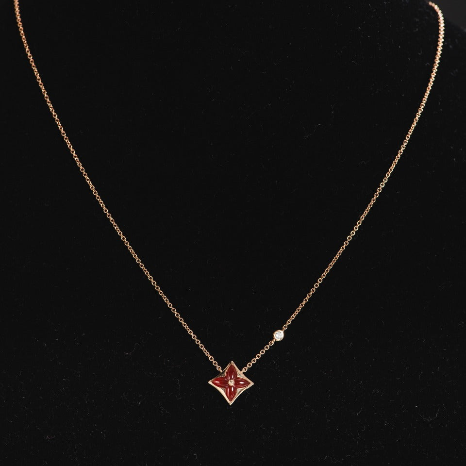 [Love's Uplift]STAR NECKLACE PINK GOLD 1 DIAMOND