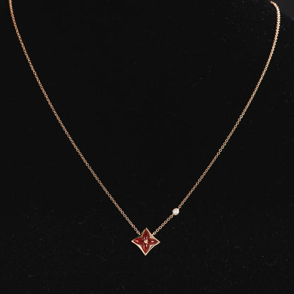 [Love's Uplift]STAR NECKLACE PINK GOLD 1 DIAMOND