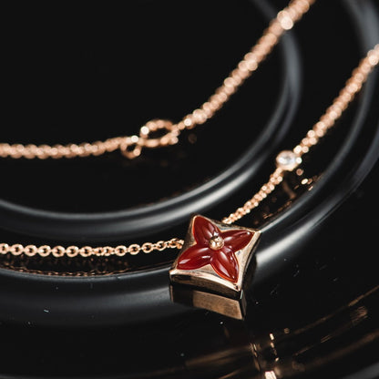 [Love's Uplift]STAR NECKLACE PINK GOLD 1 DIAMOND