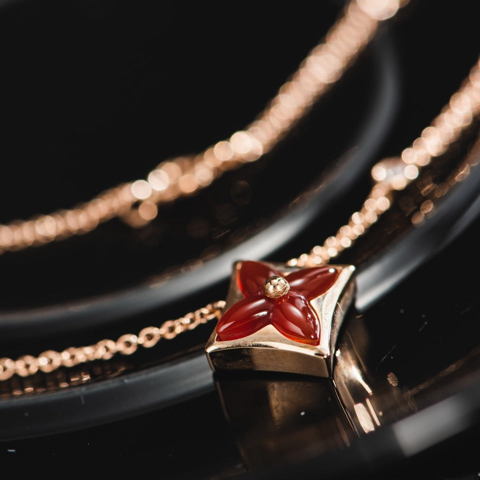 [Love's Uplift]STAR NECKLACE PINK GOLD 1 DIAMOND