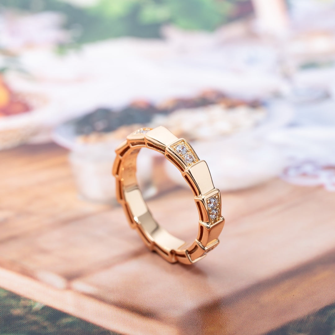 [Love's Uplift]SERPENTI RING PINK GOLD  3MM