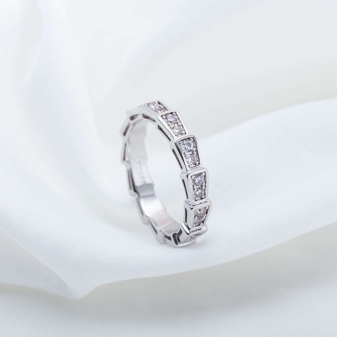 [Love's Uplift]SERPENTI RING SILVER DIAMOND PAVED 3MM